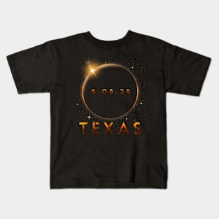 Eclipse Texas Solar Eclipse 2024 Texas 4.08.24 Kids T-Shirt